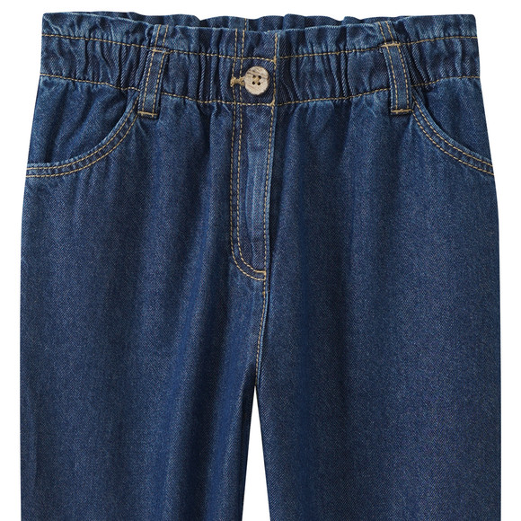 Mädchen Paperbag-Jeans mit Used-Waschung