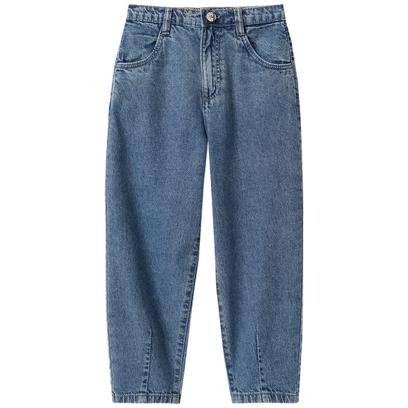 Jungen Barrel-Jeans mit Used-Waschung