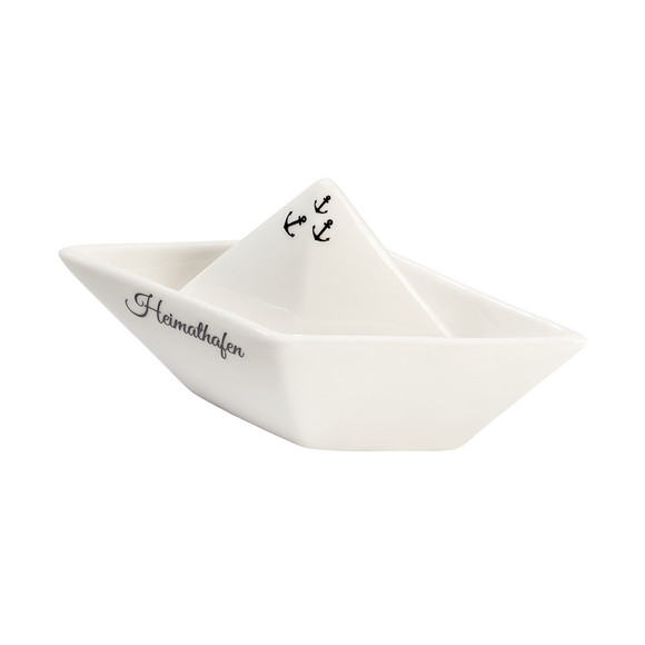 Kleiner Dekoaufsteller in Segelboot-Form