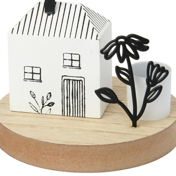 Kerzenhalter mit Deko-Haus