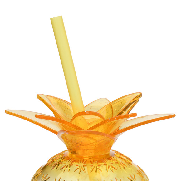 Trinkbecher Ananas mit Strohhalm
