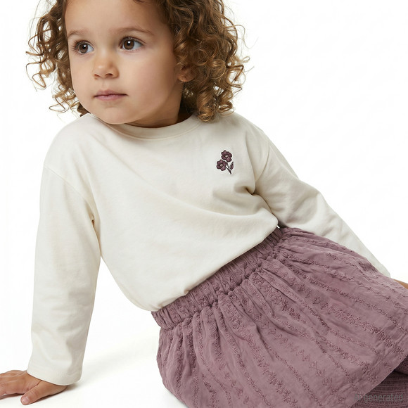 Mädchen Langarmshirt mit Stickerei
