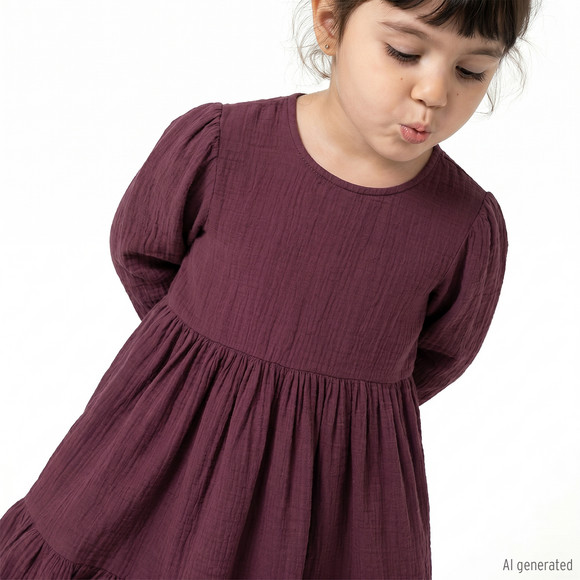 Mädchen Musselin-Kleid mit Volant