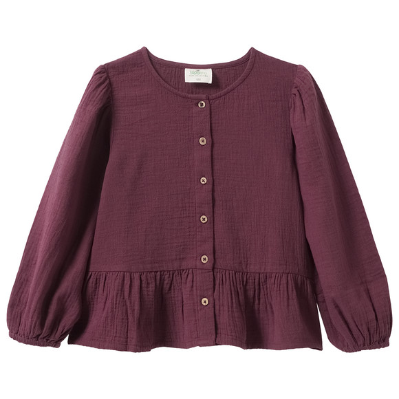 Mädchen Musselin-Bluse mit Volant