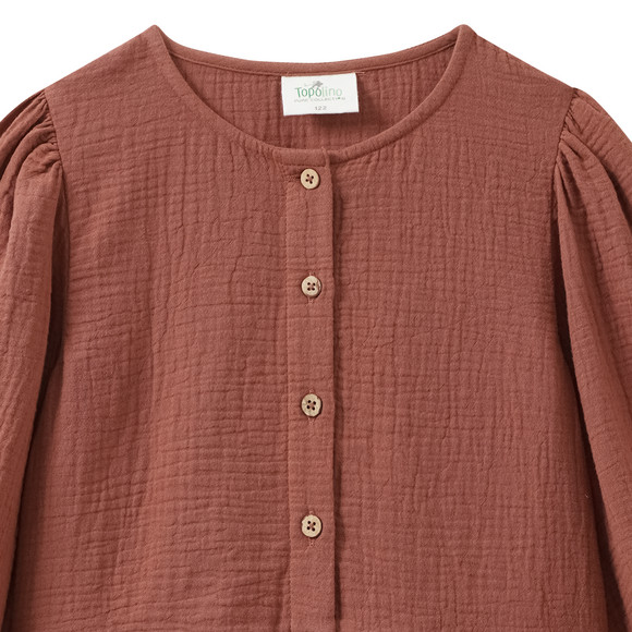 Mädchen Musselin-Bluse mit Volant