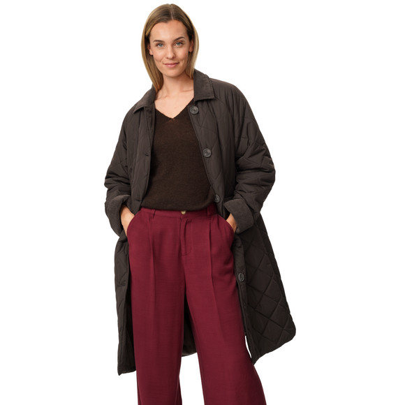 Damen Steppmantel mit Corddetails