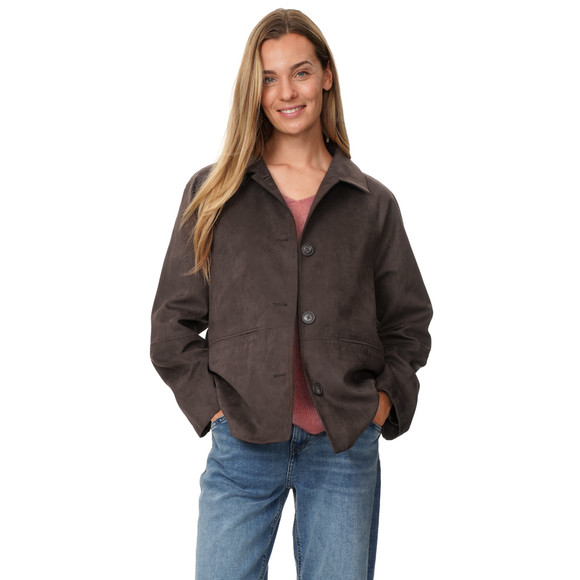 Damen Jacke in Veloursleder-Optik