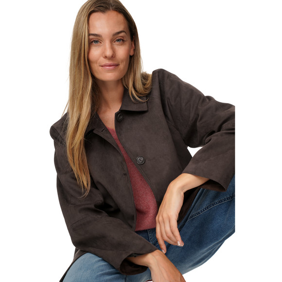 Damen Jacke in Veloursleder-Optik
