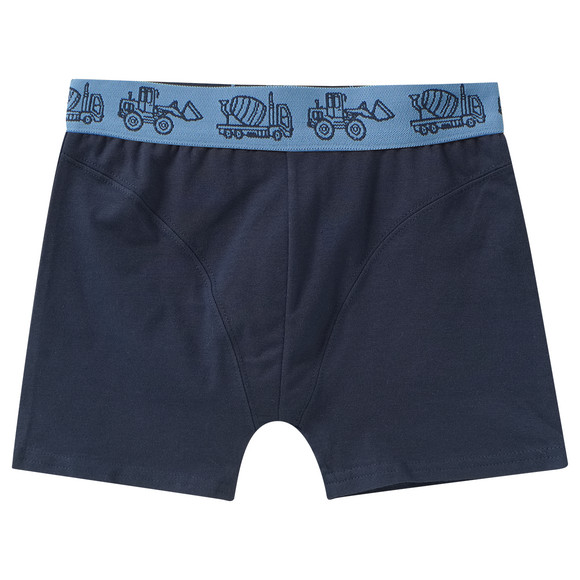3 Jungen Boxer mit Baufahrzeugen