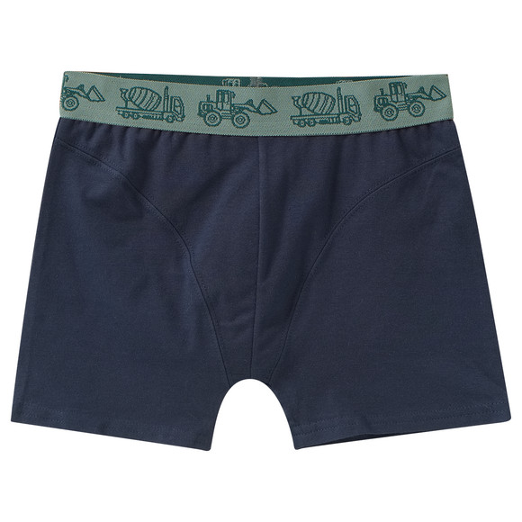 3 Jungen Boxer mit Baufahrzeugen