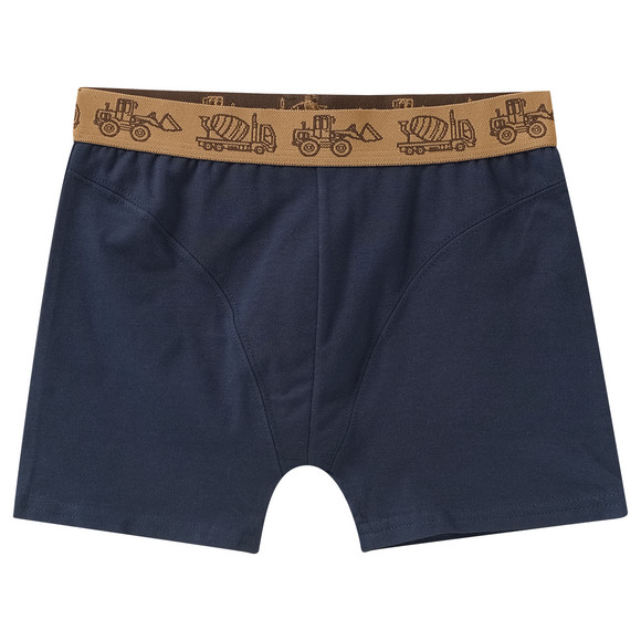 3 Jungen Boxer mit Baufahrzeugen