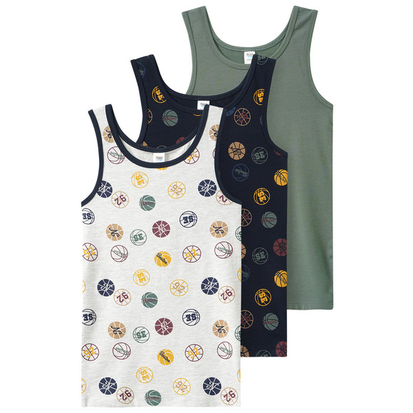 3 Jungen Unterhemden mit Sport-Motiven