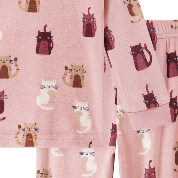 Mädchen Schlafanzug mit Katzen-Motiven
