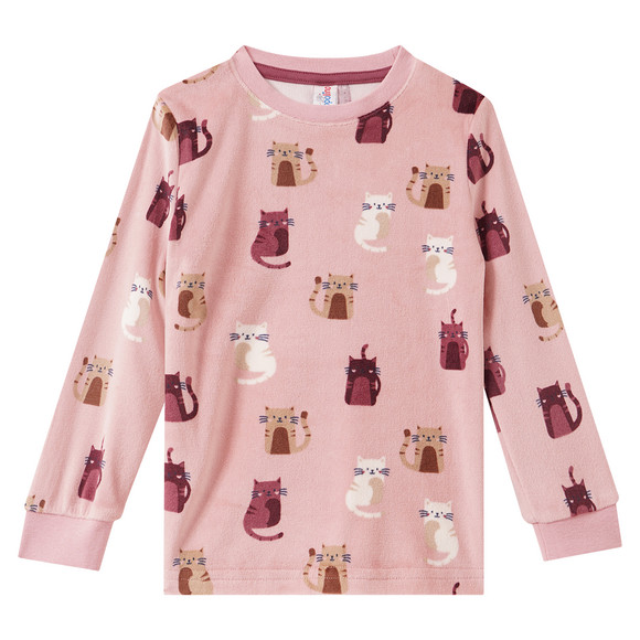 Mädchen Schlafanzug mit Katzen-Motiven