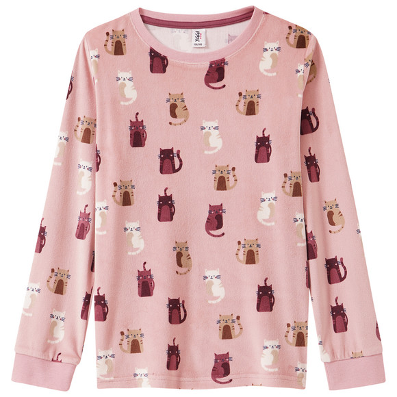 Mädchen Schlafanzug mit Katzen-Motiven