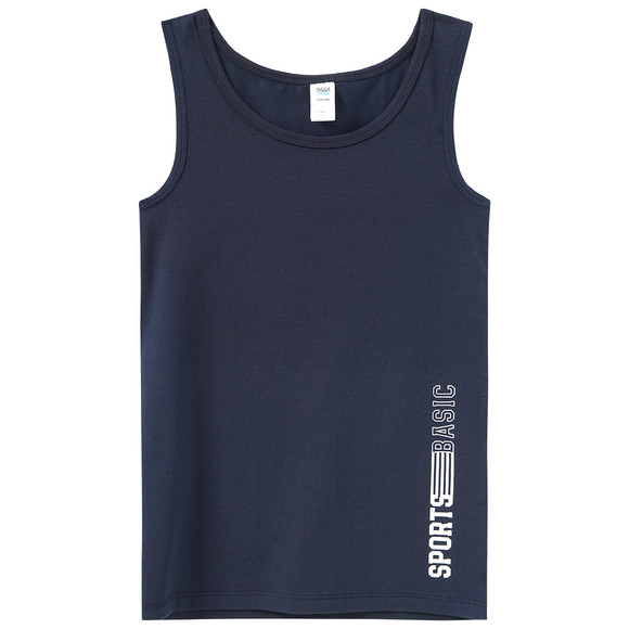 2 Jungen Unterhemden mit Text-Print