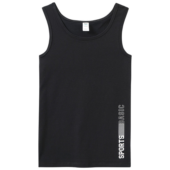 2 Jungen Unterhemden mit Text-Print
