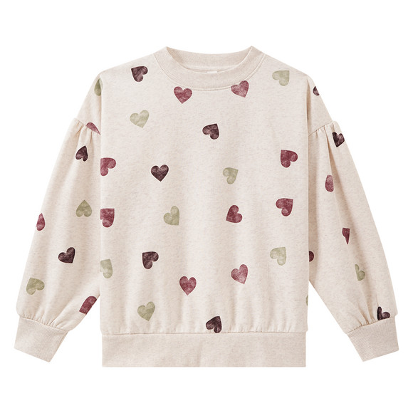 Mädchen Sweatshirt mit Herz-Allover