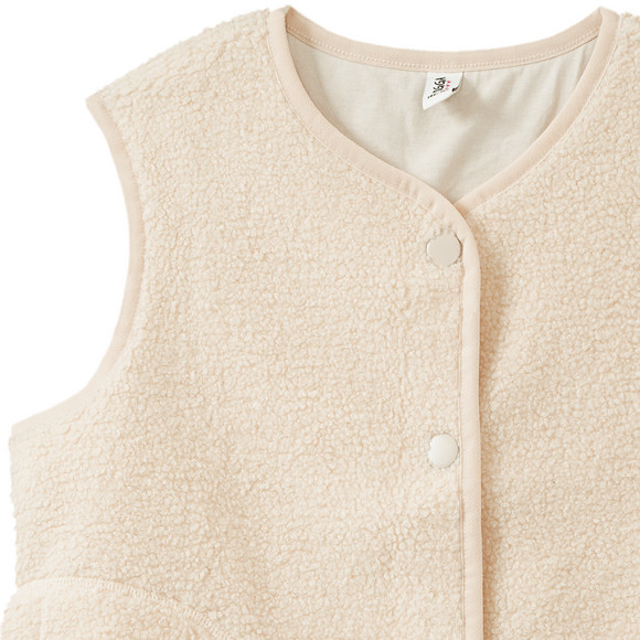 Teddy-gilet voor meisjes met knoopsluiting