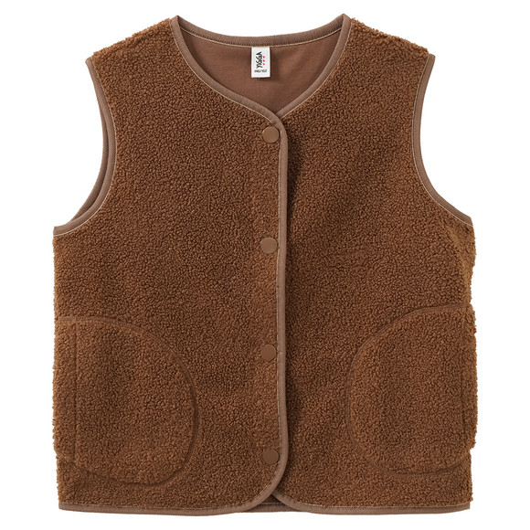 Mädchen Teddyweste mit Knopfleiste