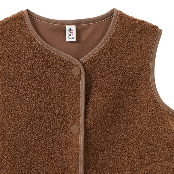 Mädchen Teddyweste mit Knopfleiste