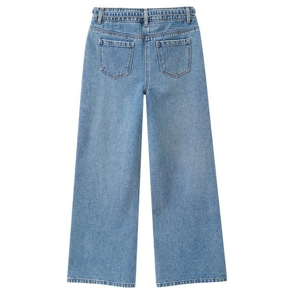 Mädchen Wide-Leg-Jeans mit Gürtel