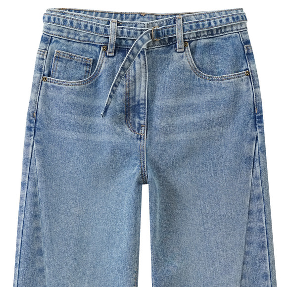 Mädchen Wide-Leg-Jeans mit Gürtel