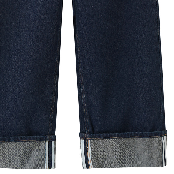 Meisjesjeans met wijde pijpen van raw denim