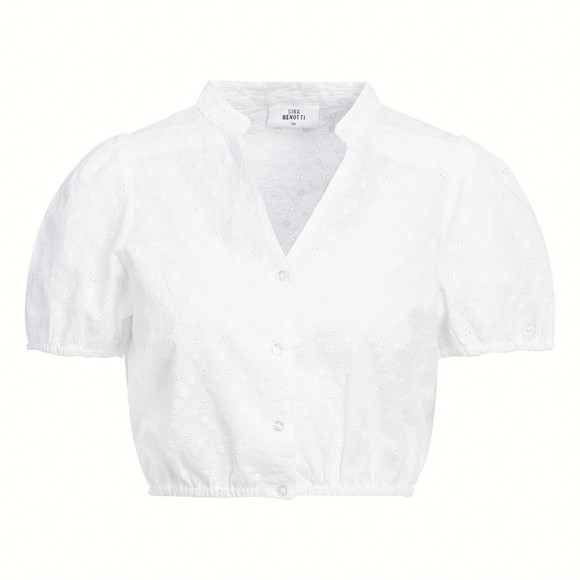Damen Dirndl-Bluse mit Lochstickerei