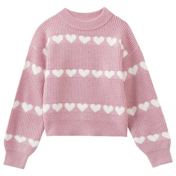 Mädchen Pullover mit Herz-Motiven