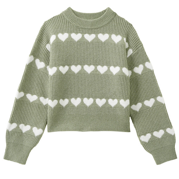 Mädchen Pullover mit Herz-Motiven