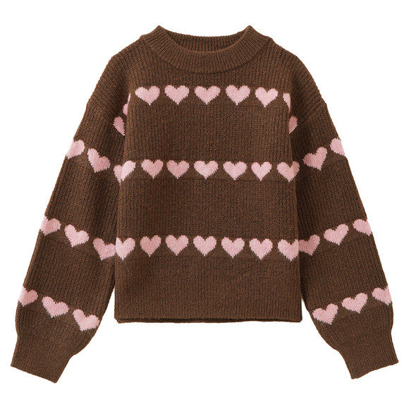 Mädchen Pullover mit Herz-Motiven