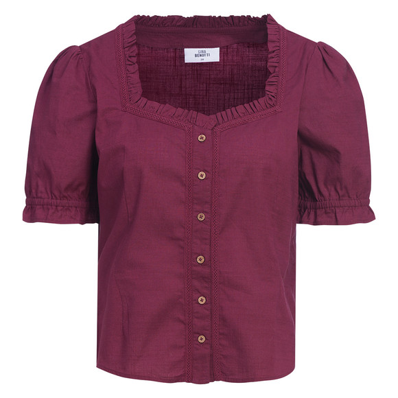 Damen Trachtenbluse mit weitem Ausschnitt