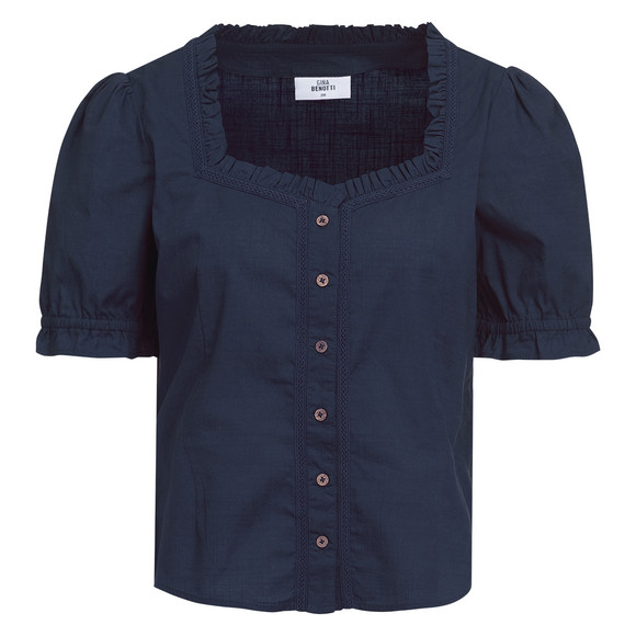 Damen Trachtenbluse mit weitem Ausschnitt