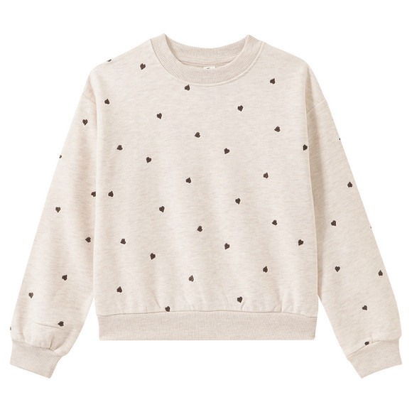 Mädchen Sweatshirt mit Herz-Stickerei