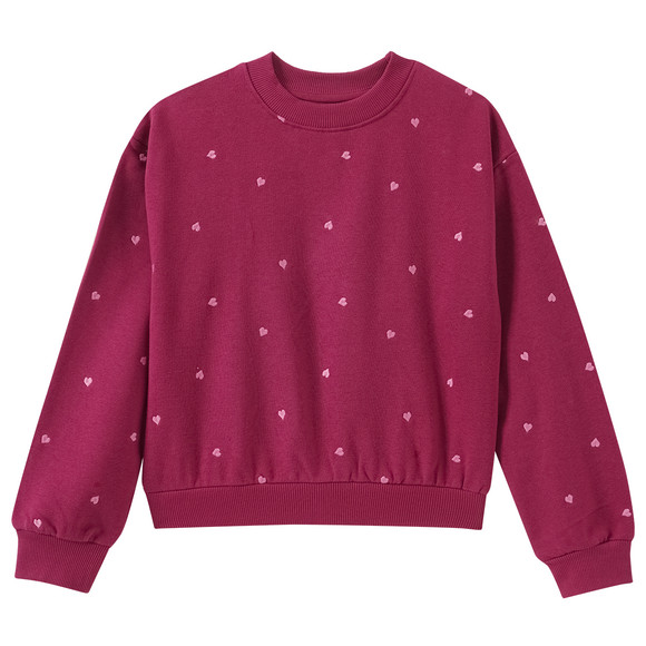 Mädchen Sweatshirt mit Herz-Stickerei