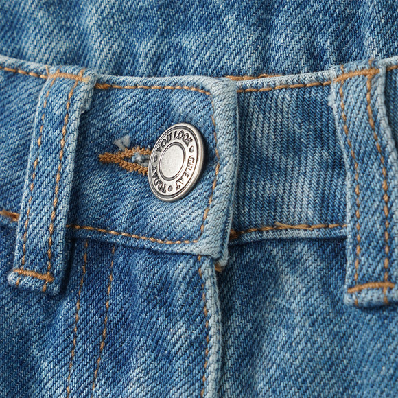 Mädchen Wide-Leg-Jeans mit verstellbarem Bund