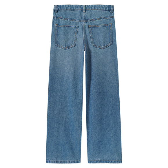 Mädchen Wide-Leg-Jeans mit verstellbarem Bund