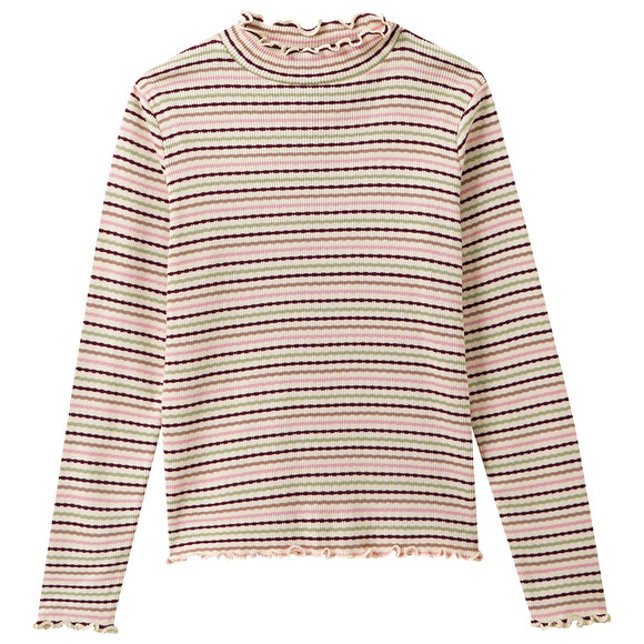 Mädchen Langarmshirt mit Wellenbündchen