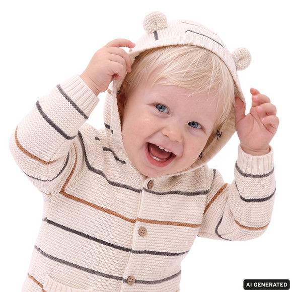 Baby Strickjacke mit Öhrchen