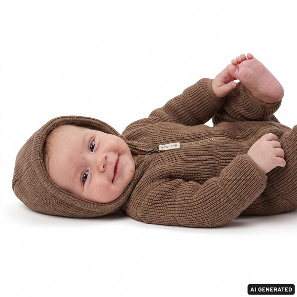 Newborn Winteroverall aus Rippstrick