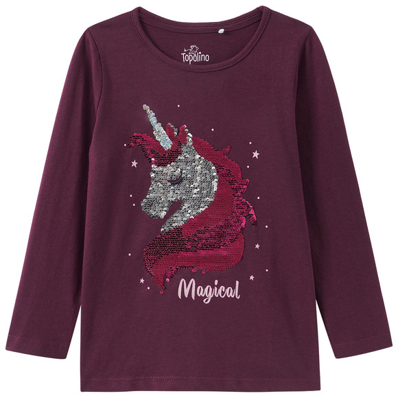 Mädchen Langarmshirt mit Wendepailletten