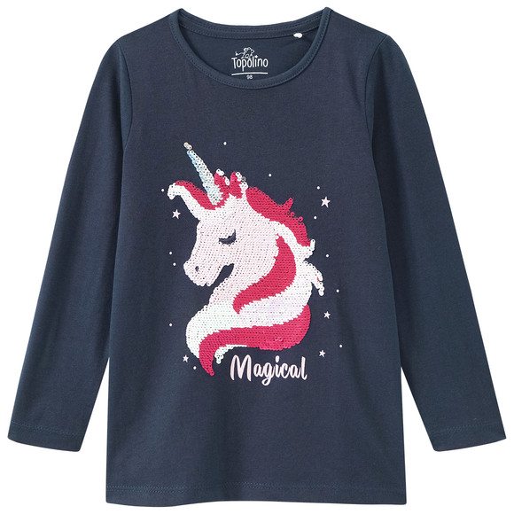Mädchen Langarmshirt mit Wendepailletten