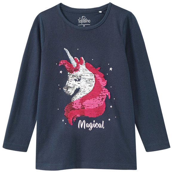 Mädchen Langarmshirt mit Wendepailletten