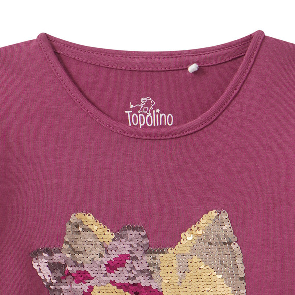 Mädchen Langarmshirt mit Wendepailletten