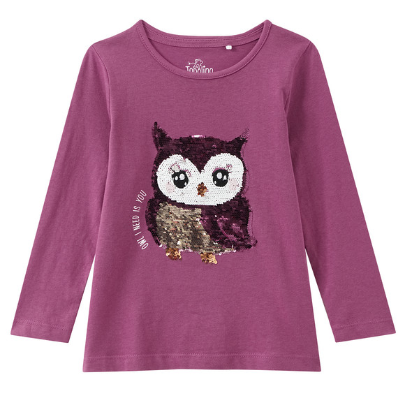 Mädchen Langarmshirt mit Wendepailletten