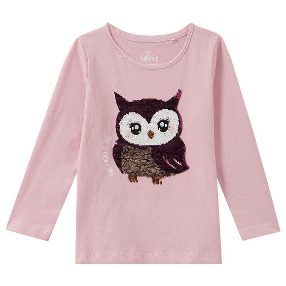 Mädchen Langarmshirt mit Wendepailletten