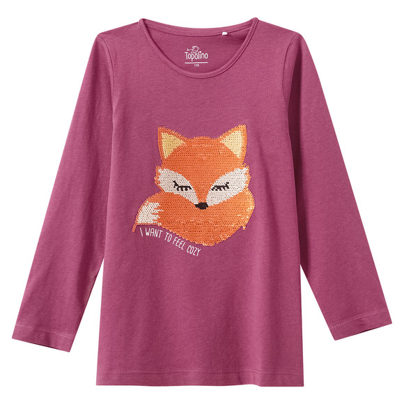 Mädchen Langarmshirt mit Wendepailletten