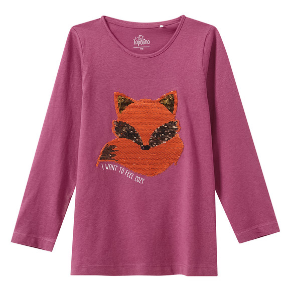 Mädchen Langarmshirt mit Wendepailletten