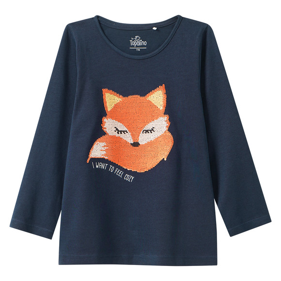 Mädchen Langarmshirt mit Wendepailletten